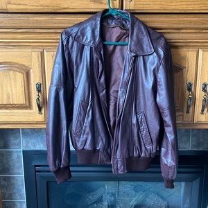 Men’s dark burgundy leather jacket